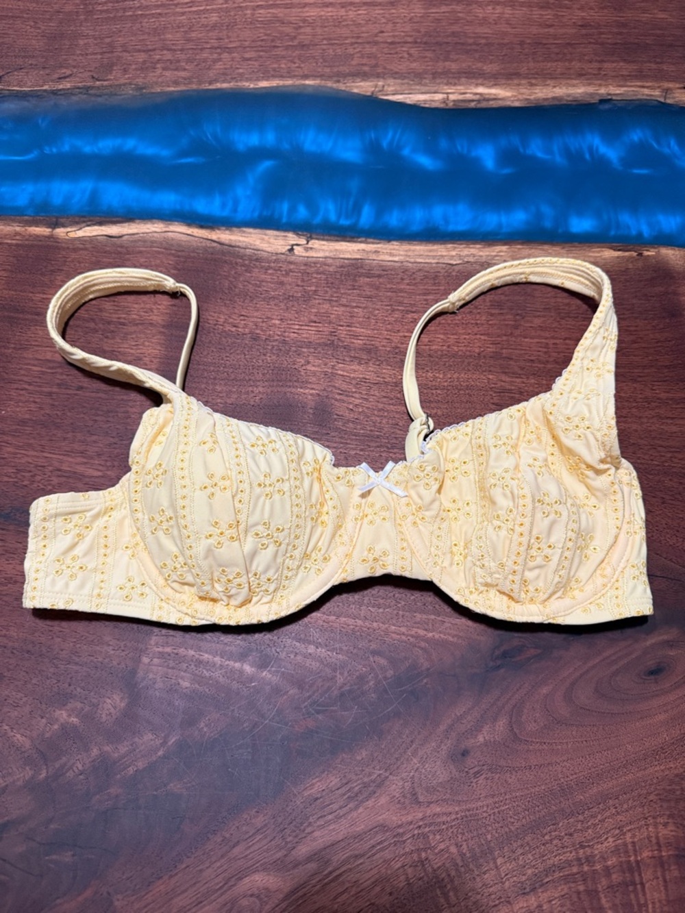 wild fable Yellow Embroidered Bikini Top